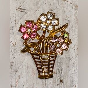 Floral Rhinestone Brooch